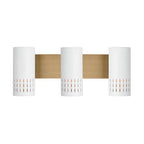 Capital Lighting 150231AW Aged Brass,White 24''w X 9.5''h 3-light Vanity In Aged Brass And White Metal Shade With Painted Aged Brass Interior Image 2