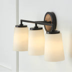 Capital Lighting 150831WK-546 Light Wood,Matte Black 23.50''w X 10.25''h 3-light Vanity In Matte Black And Mango Wood With Soft White Glass Image 4