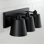 Capital Lighting 151331MB Matte Black 24''w X 8.25''h 3-light Modern Metal Vanity In Matte Black With White Interior Image 4