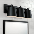 Capital Lighting Alden 24''w X 8.25''h 3-light Modern Metal Vanity In Matte Black With White Interior