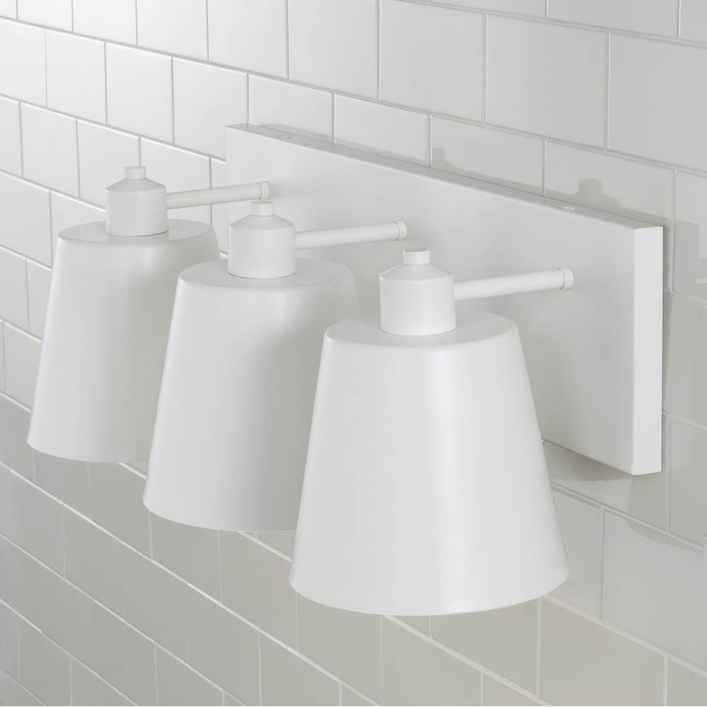 Capital Lighting Alden 24''w X 8.25''h 3-light Modern Metal Vanity In Matte Black With White Interior