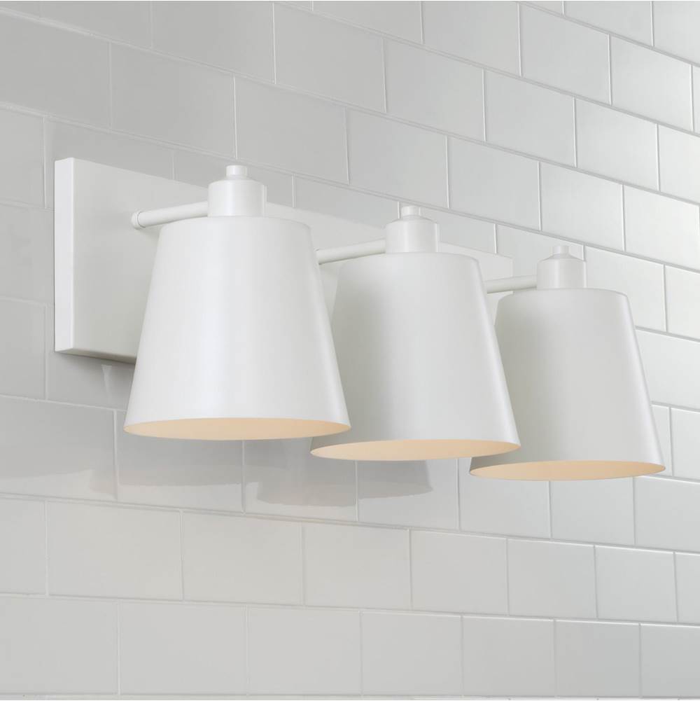 Capital Lighting 151331WE Matte White 24''w X 8.25''h 3-light Modern Metal Vanity In White Image 3