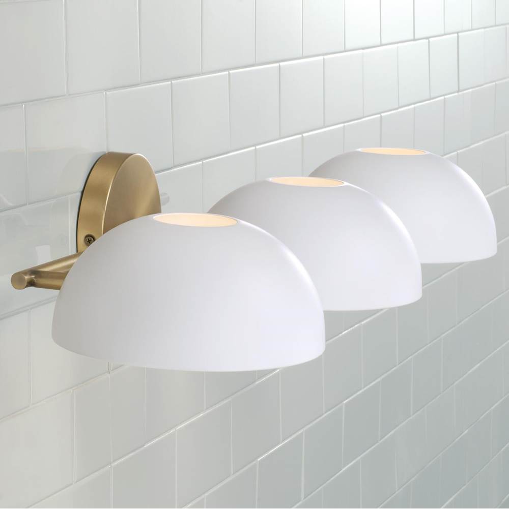 Capital Lighting 151431AW Aged Brass,White 26''w X 5''h 3-light Vanity In Aged Brass And White Image 3