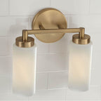 Capital Lighting 151721AD Aged Brass 11.25''w X 11.50''h 2-light Cylindrical Vanity In Aged Brass With Faux Alabaster Glass Image 5