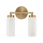 Capital Lighting 151721AD Aged Brass 11.25''w X 11.50''h 2-light Cylindrical Vanity In Aged Brass With Faux Alabaster Glass Image 4