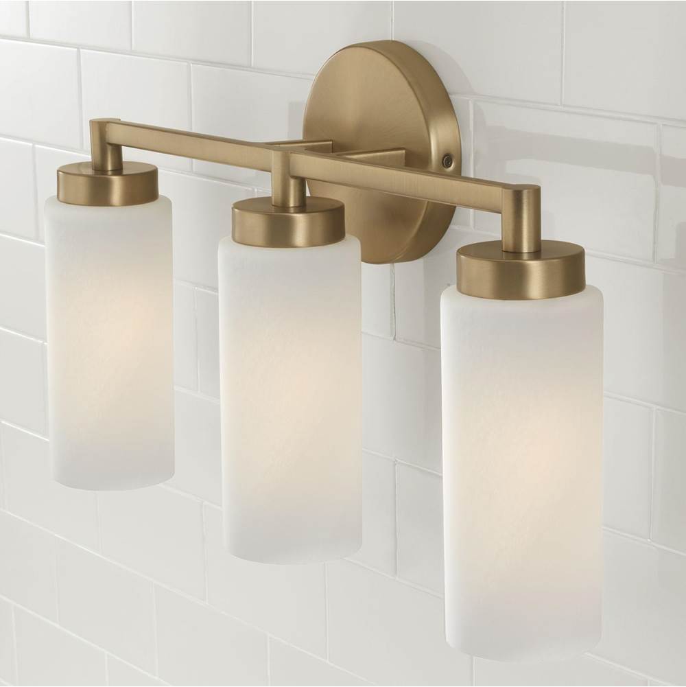 Capital Lighting 151731AD Aged Brass 19''w X 11.50''h 3-light Cylindrical Vanity In Aged Brass With Faux Alabaster Glass Image 5