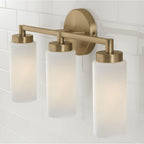 Capital Lighting 151731AD Aged Brass 19''w X 11.50''h 3-light Cylindrical Vanity In Aged Brass With Faux Alabaster Glass Image 5