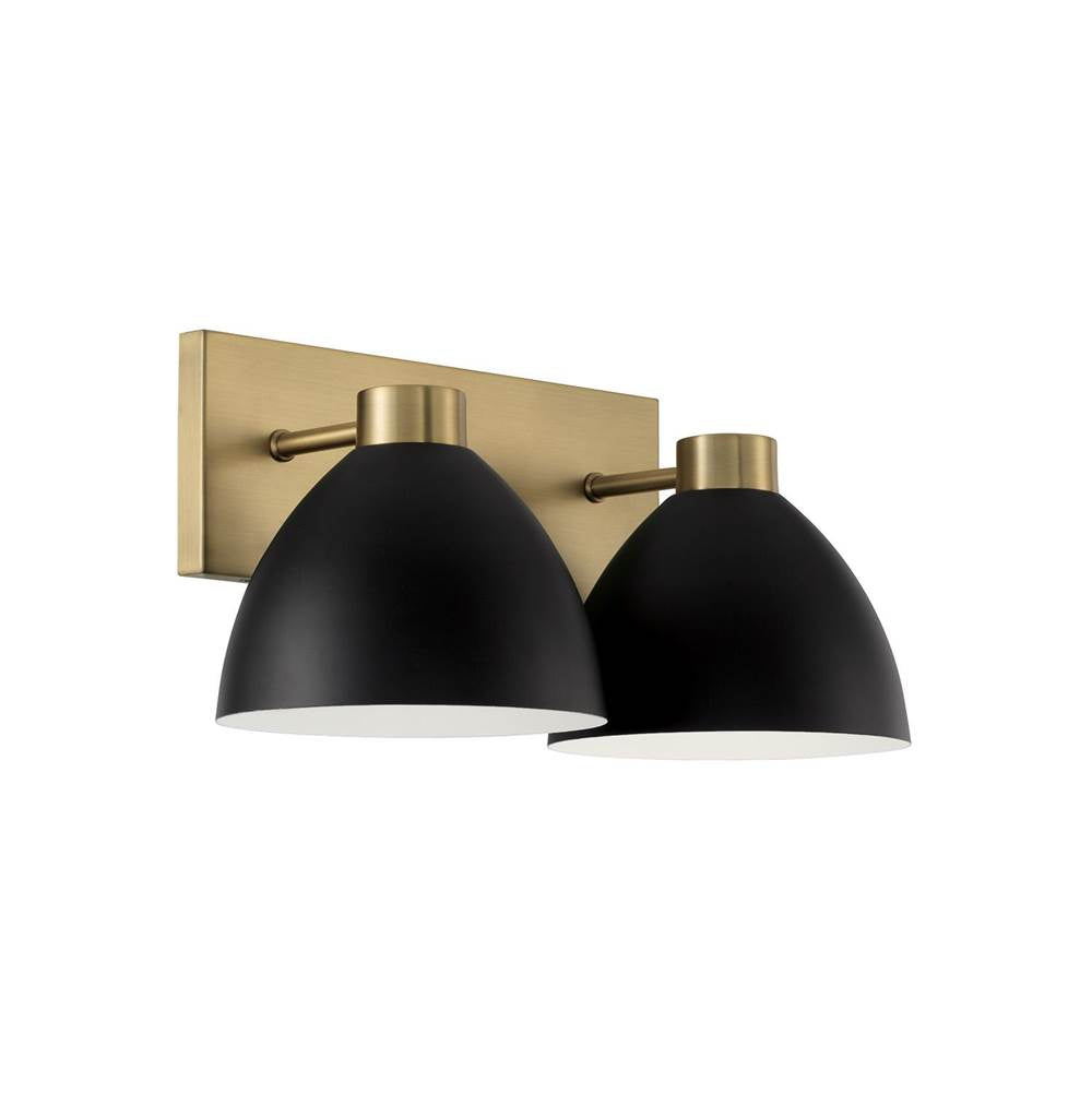 Capital Lighting 152021AB Aged Brass,Black 16.50''w X 8''h 2-light Vanity In Aged Brass And Black Image 1