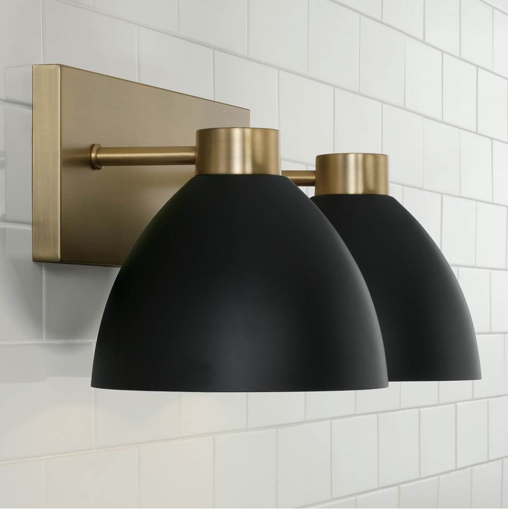 Capital Lighting 152021AB Aged Brass,Black 16.50''w X 8''h 2-light Vanity In Aged Brass And Black Image 4
