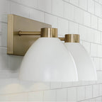 Capital Lighting 152021AW Aged Brass,White 16.50''w X 8''h 2-light Vanity In Aged Brass And White Image 4