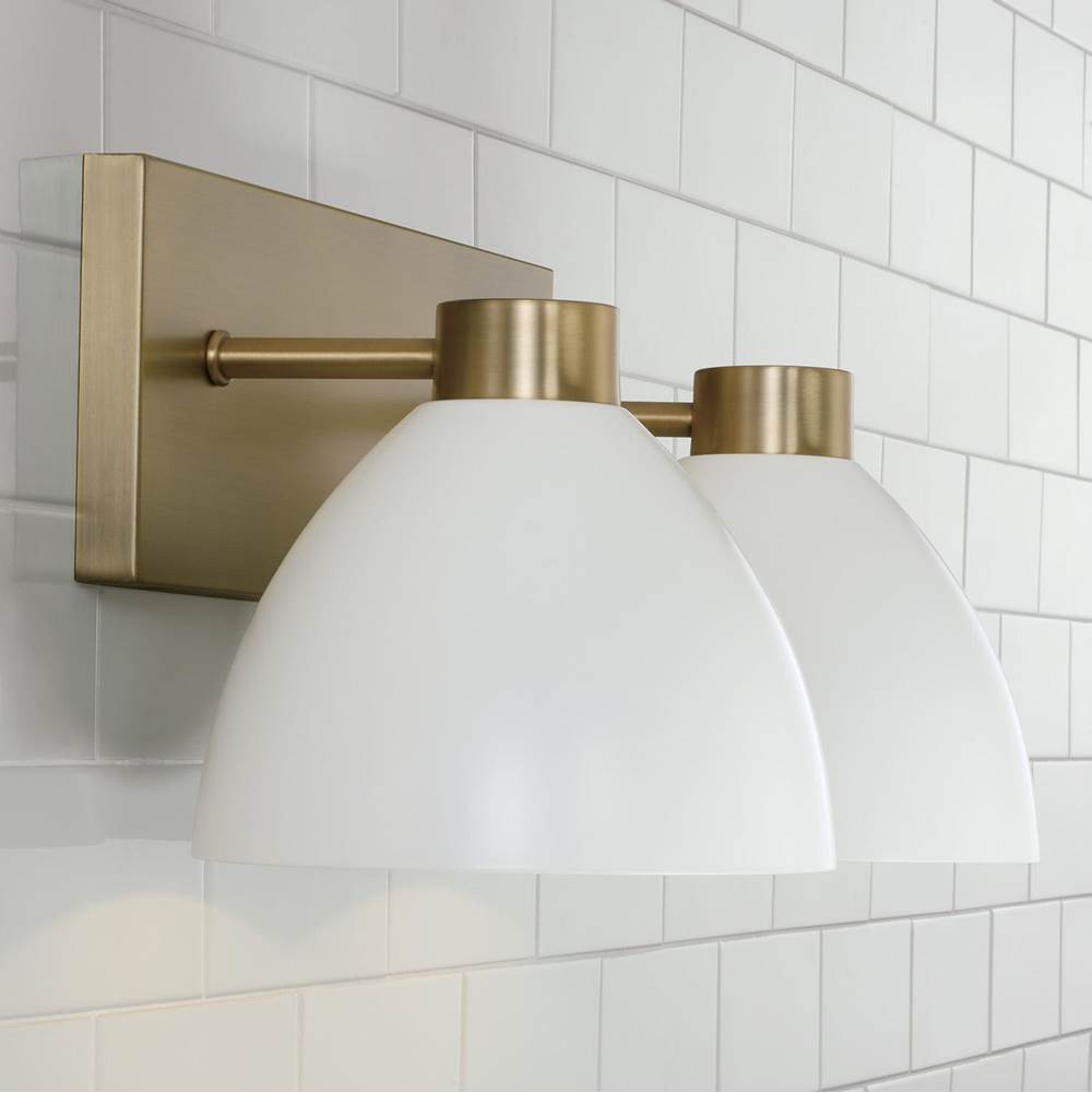 Capital Lighting 152021AW Aged Brass,White 16.50''w X 8''h 2-light Vanity In Aged Brass And White Image 4