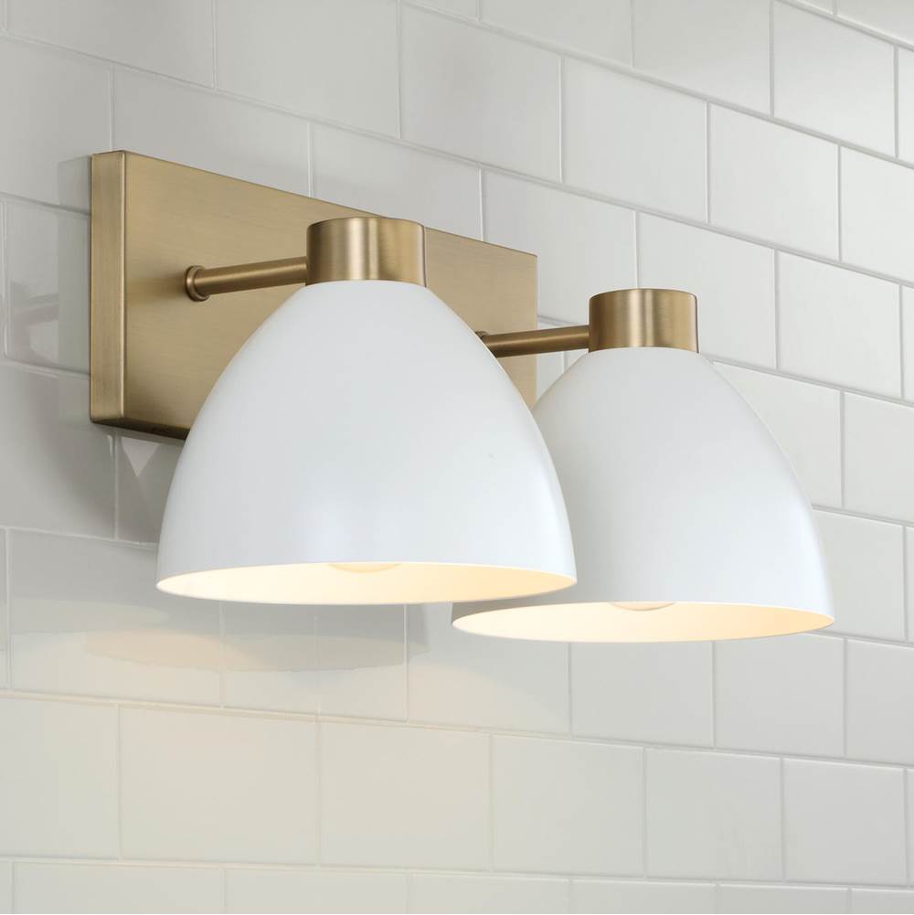 Capital Lighting Ross 16.50''w X 8''h 2-light Vanity In Aged Brass And Black