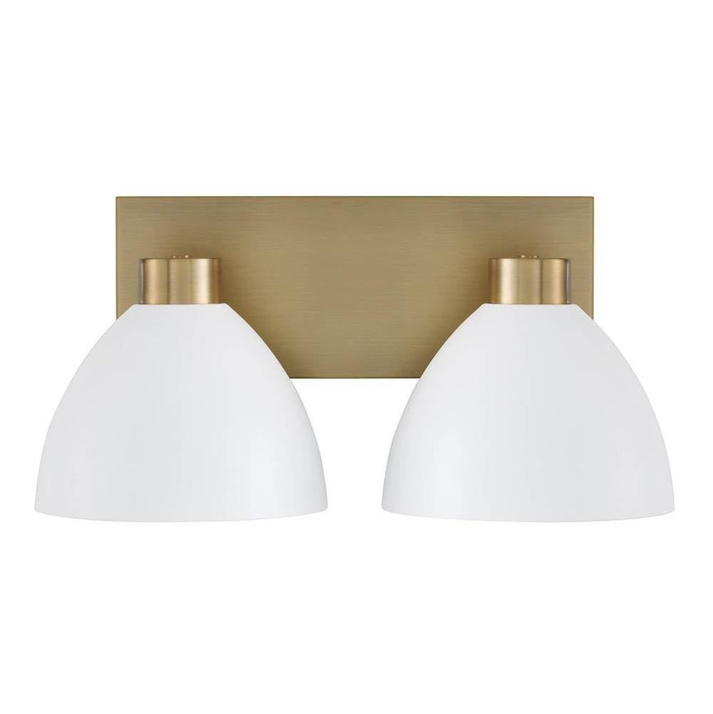 Capital Lighting 152021AW Aged Brass,White 16.50''w X 8''h 2-light Vanity In Aged Brass And White Image 3