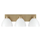 Capital Lighting 152031AW Aged Brass,White 25.25''w X 8''h 3-light Vanity In Aged Brass And White Image 3