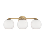 Capital Lighting 152131AD-548 Aged Brass 22.75''w X 8''h 3-light Circular Globe Vanity In Aged Brass With Soft White Glass Image 3