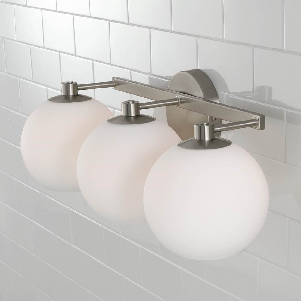 Capital Lighting 152131BN-548 Brushed Nickel 22.75''w X 8''h 3-light Circular Globe Vanity In Brushed Nickel With Soft White Glass Image 4