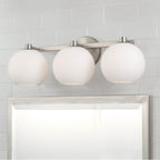 Capital Lighting Ansley 22.75''w X 8''h 3-light Circular Globe Vanity In Aged Brass With Soft White Glass
