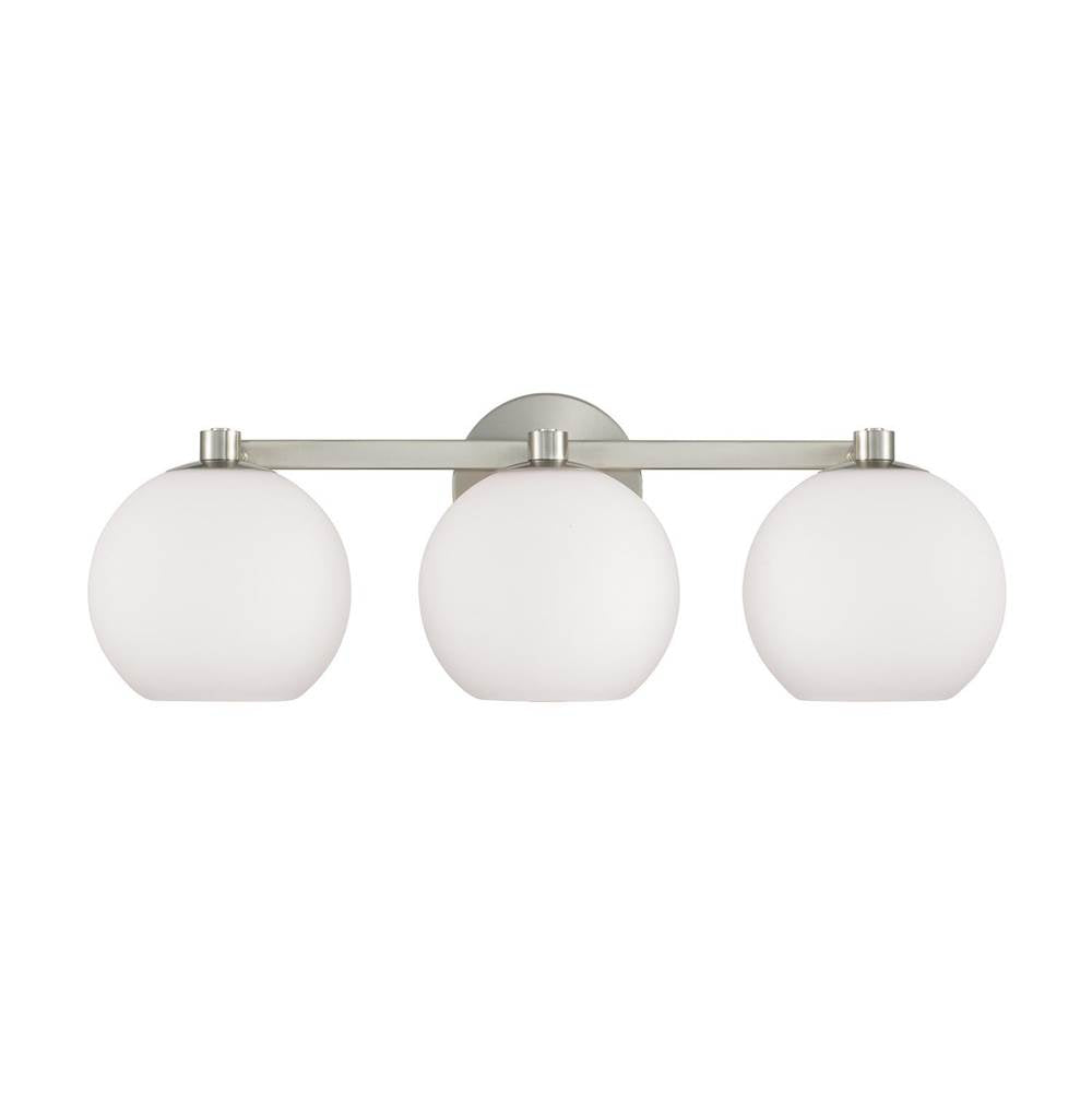 Capital Lighting 152131BN-548 Brushed Nickel 22.75''w X 8''h 3-light Circular Globe Vanity In Brushed Nickel With Soft White Glass Image 3