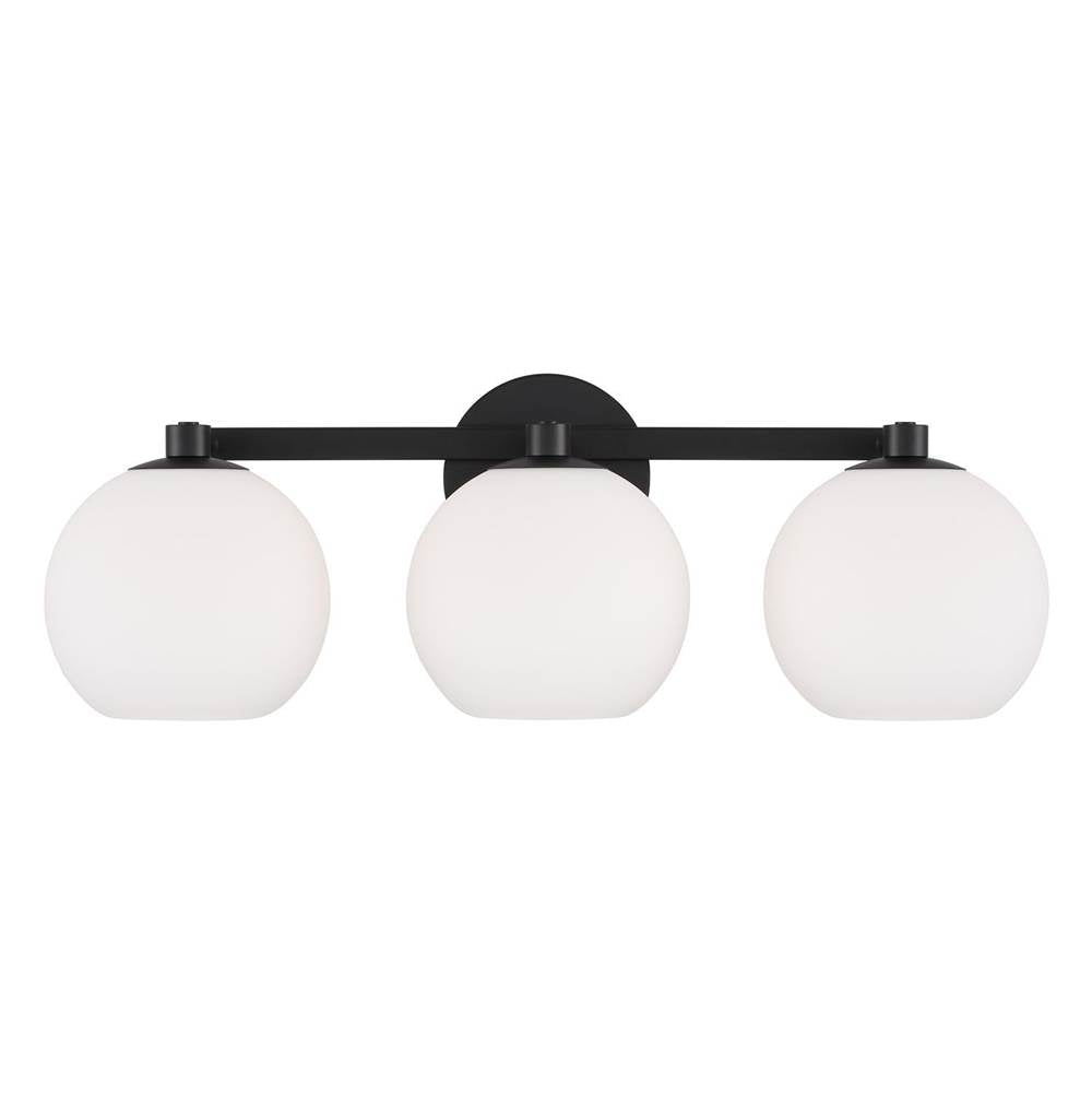 Capital Lighting 152131MB-548 Matte Black 22.75''w X 8''h 3-light Circular Globe Vanity In Matte Black With Soft White Glass Image 3
