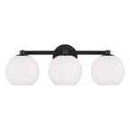 Capital Lighting 152131MB-548 Matte Black 22.75''w X 8''h 3-light Circular Globe Vanity In Matte Black With Soft White Glass Image 3
