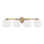 Capital Lighting 152141AD-548 Aged Brass 31''w X 8''h 4-light Circular Globe Vanity In Aged Brass With Soft White Glass Image 3