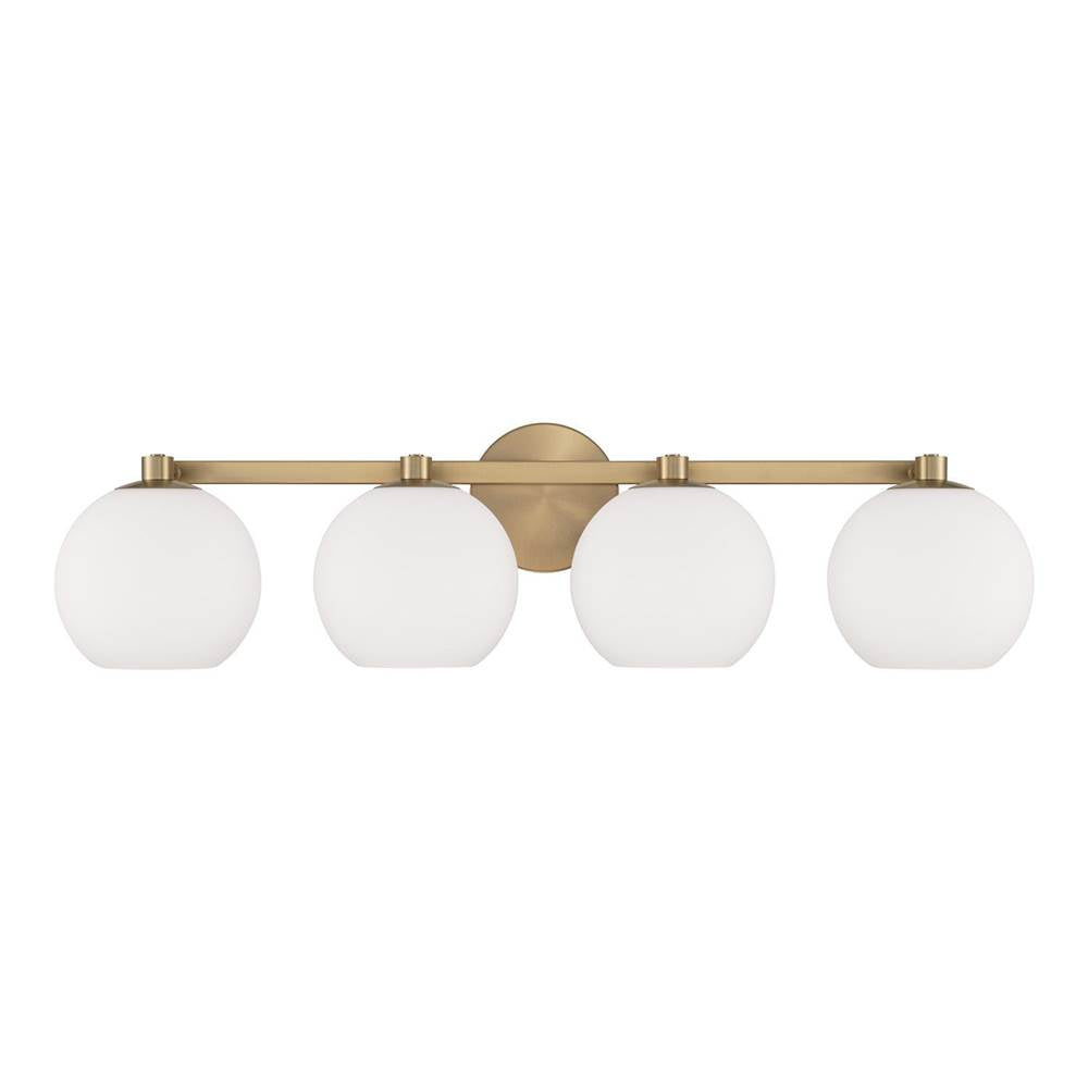 Capital Lighting 152141AD-548 Aged Brass 31''w X 8''h 4-light Circular Globe Vanity In Aged Brass With Soft White Glass Image 3
