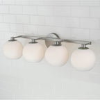 Capital Lighting 152141BN-548 Brushed Nickel 31''w X 8''h 4-light Circular Globe Vanity In Brushed Nickel With Soft White Glass Image 4