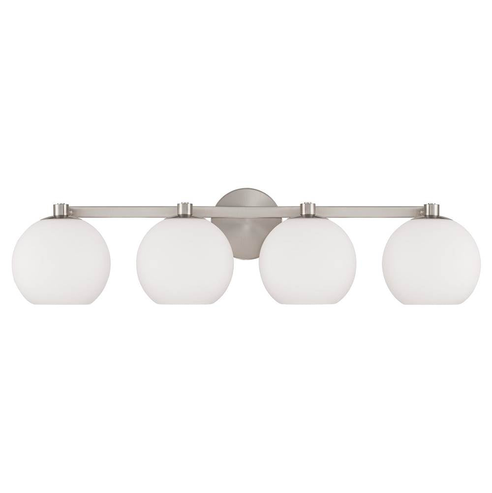 Capital Lighting 152141BN-548 Brushed Nickel 31''w X 8''h 4-light Circular Globe Vanity In Brushed Nickel With Soft White Glass Image 3