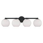 Capital Lighting 152141MB-548 Matte Black 31''w X 8''h 4-light Circular Globe Vanity In Matte Black With Soft White Glass Image 3