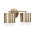 Capital Lighting 153021MA-549 Matte Brass 15''w X 8.25''h 2-light Cylindrical Metal Vanity In Matte Brass With Seeded Glass Image 1