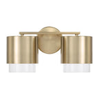 Capital Lighting 153021MA-549 Matte Brass 15''w X 8.25''h 2-light Cylindrical Metal Vanity In Matte Brass With Seeded Glass Image 3