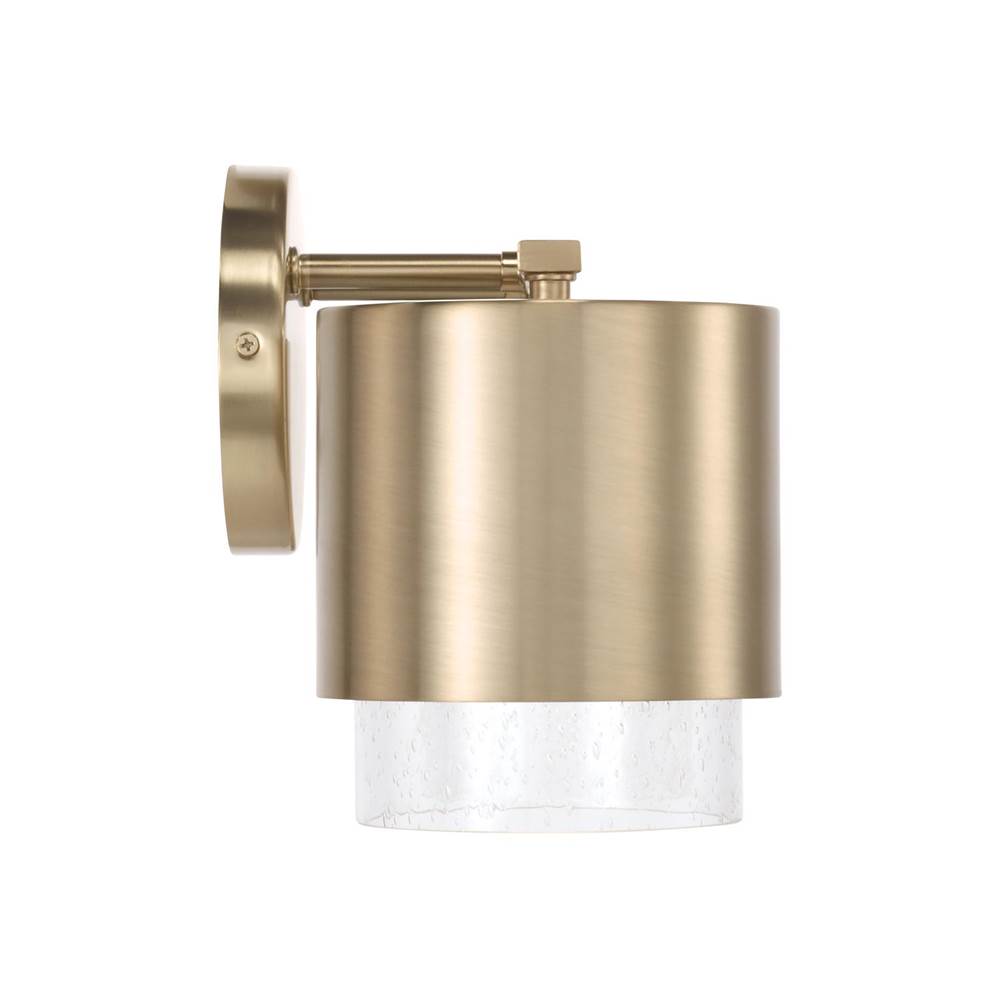 Capital Lighting 153021MA-549 Matte Brass 15''w X 8.25''h 2-light Cylindrical Metal Vanity In Matte Brass With Seeded Glass Image 2