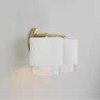 Capital Lighting 153021RE-549 Matte Brass,White 16''w X 8.25''h 2-light Cylindrical Metal Vanity In Matte White With Matte Brass Interior And Seeded Glass Image 4