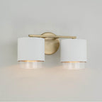 Capital Lighting Weller 15''w X 8.25''h 2-light Cylindrical Metal Vanity In Matte Brass With Seeded Glass