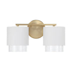 Capital Lighting 153021RE-549 Matte Brass,White 16''w X 8.25''h 2-light Cylindrical Metal Vanity In Matte White With Matte Brass Interior And Seeded Glass Image 3