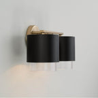 Capital Lighting 153021RK-549 Matte Brass,Black 17''w X 8.25''h 2-light Cylindrical Metal Vanity In Matte Black With Matte Brass Interior And Seeded Glass Image 4