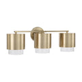 Capital Lighting 153031MA-549 Matte Brass 24.25''w X 8.25''h 3-light Cylindrical Metal Vanity In Matte Brass With Seeded Glass Image 1