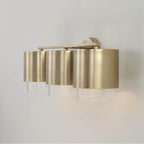 Capital Lighting 153031MA-549 Matte Brass 24.25''w X 8.25''h 3-light Cylindrical Metal Vanity In Matte Brass With Seeded Glass Image 4
