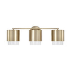 Capital Lighting 153031MA-549 Matte Brass 24.25''w X 8.25''h 3-light Cylindrical Metal Vanity In Matte Brass With Seeded Glass Image 3