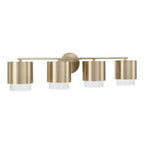 Capital Lighting 153041MA-549 Matte Brass 33.50''w X 8.25''h 4-light Cylindrical Metal Vanity In Matte Brass With Seeded Glass Image 1