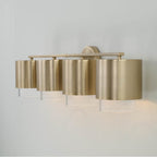 Capital Lighting 153041MA-549 Matte Brass 33.50''w X 8.25''h 4-light Cylindrical Metal Vanity In Matte Brass With Seeded Glass Image 4