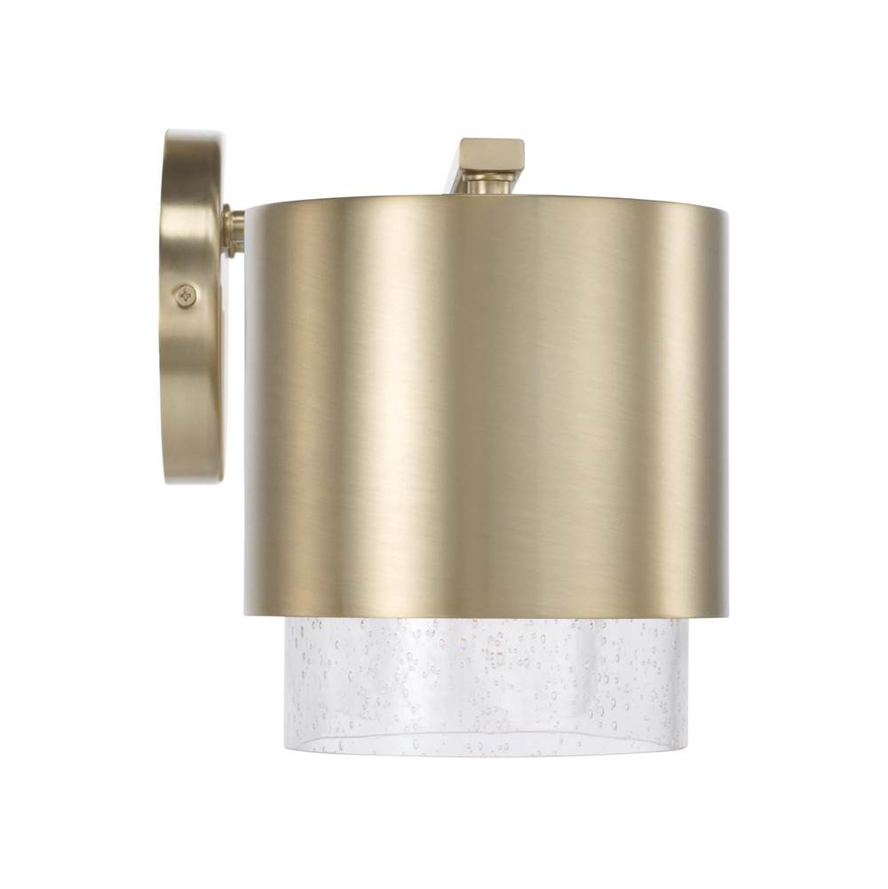 Capital Lighting 153041MA-549 Matte Brass 33.50''w X 8.25''h 4-light Cylindrical Metal Vanity In Matte Brass With Seeded Glass Image 2
