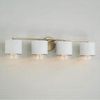 Capital Lighting Weller 33.50''w X 8.25''h 4-light Cylindrical Metal Vanity In Matte Brass With Seeded Glass