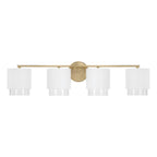 Capital Lighting 153041RE-549 Matte Brass,White 33.50''w X 8.25''h 4-light Cylindrical Metal Vanity In Matte White With Matte Brass Interior And Seeded Glass Image 3