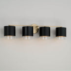 Capital Lighting Weller 33.50''w X 8.25''h 4-light Cylindrical Metal Vanity In Matte Brass With Seeded Glass
