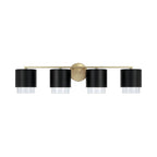 Capital Lighting 153041RK-549 Matte Brass,Black 33.50''w X 8.25''h 4-light Cylindrical Metal Vanity In Matte Black With Matte Brass Interior And Seeded Glass Image 3