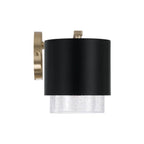 Capital Lighting 153041RK-549 Matte Brass,Black 33.50''w X 8.25''h 4-light Cylindrical Metal Vanity In Matte Black With Matte Brass Interior And Seeded Glass Image 2
