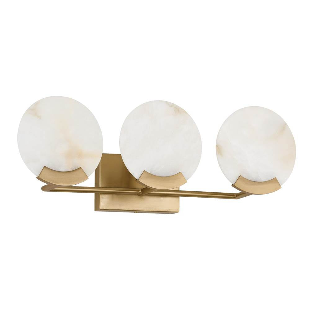 Capital Lighting 154631AD Aged Brass 24'' W X 7.5'' H 3-light Vanity In Aged Brass With Natural Alabaster Stone Image 1