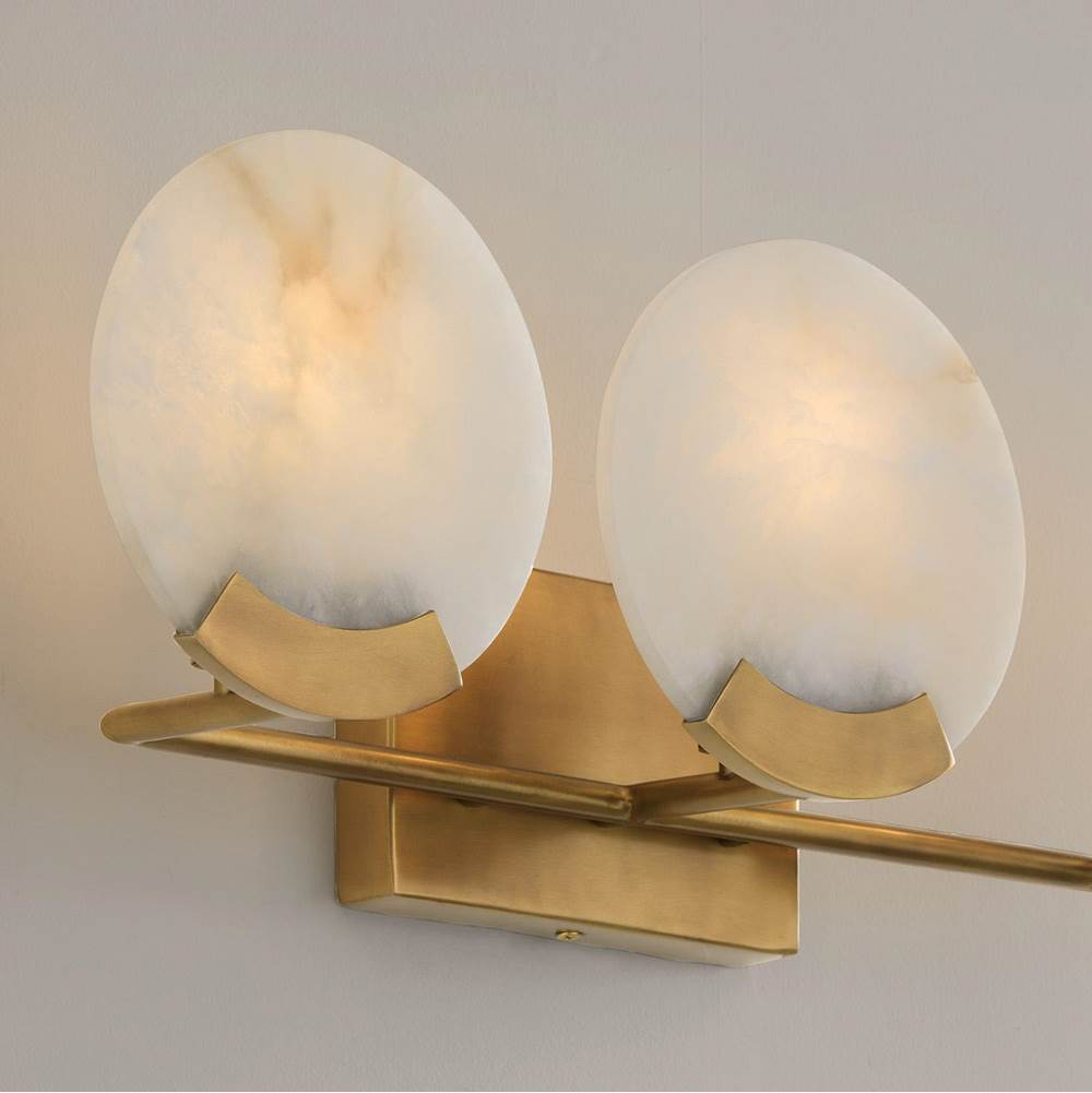 Capital Lighting 154631AD Aged Brass 24'' W X 7.5'' H 3-light Vanity In Aged Brass With Natural Alabaster Stone Image 3