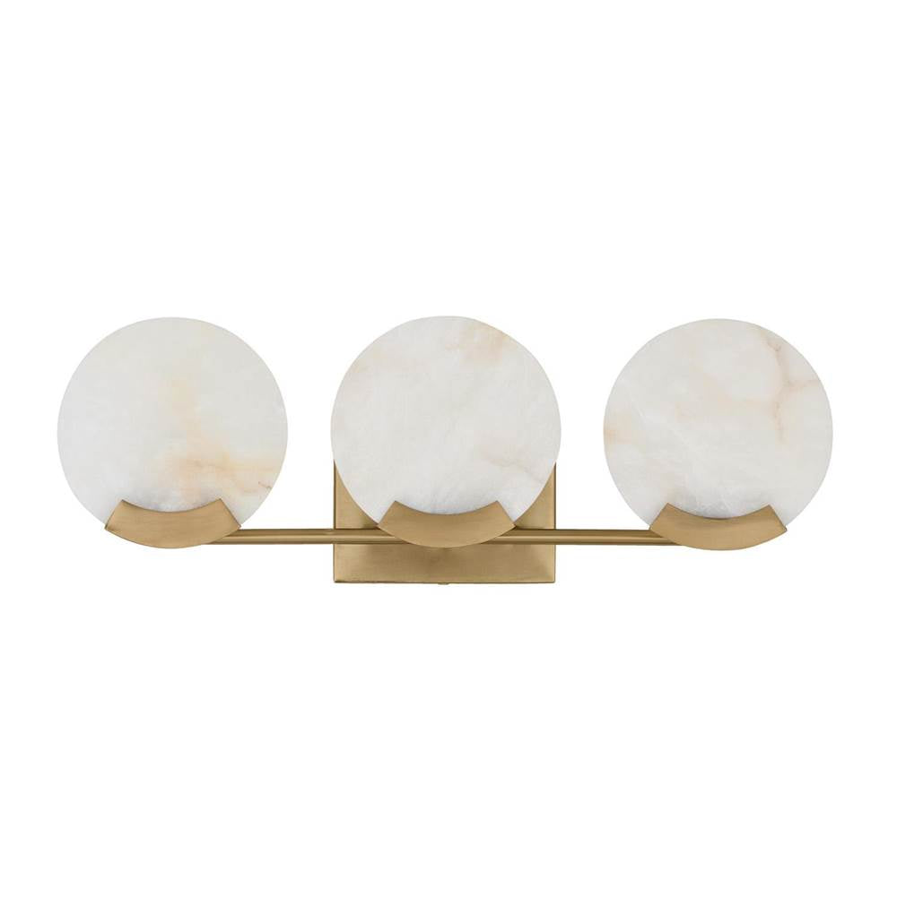 Capital Lighting 154631AD Aged Brass 24'' W X 7.5'' H 3-light Vanity In Aged Brass With Natural Alabaster Stone Image 4